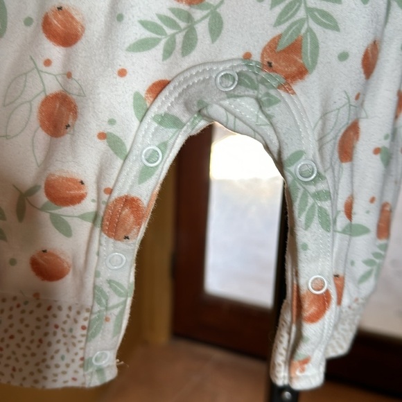 Rabbit + Bear Oranges One Piece Outfit 0-3 Mths Organic Cotton - Picture 6 of 8